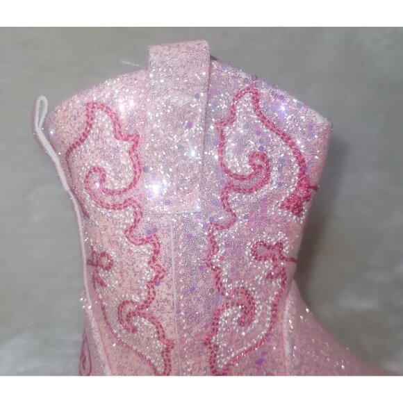 Cowboy Boots Little Kids TODDLER Size US 8 Blush Sparkle Glitter By Pawz NEW - Picture 3 of 9
